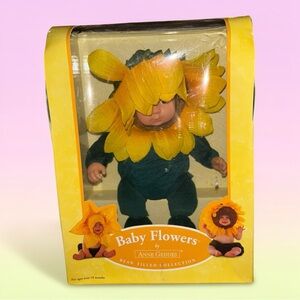 Vintage Anne Geddes Baby Sunflowers doll from the bean-filled collection